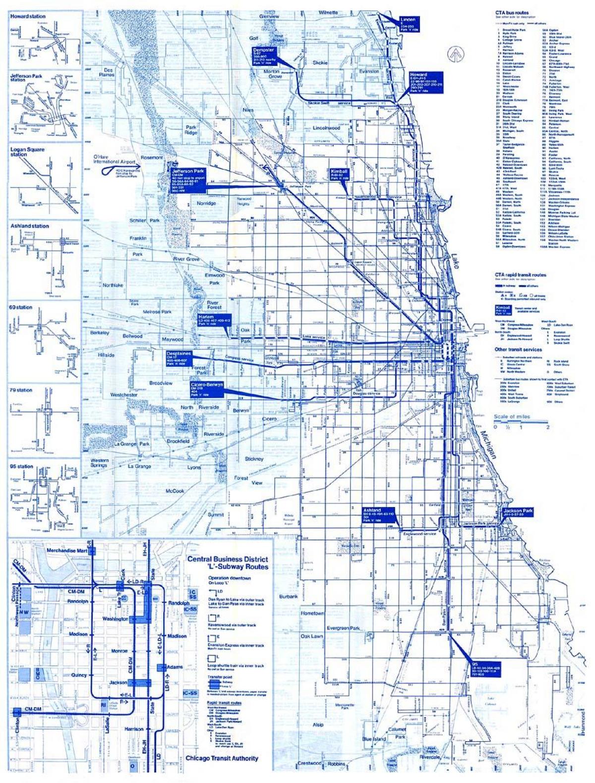 Chicago bus sistem peta