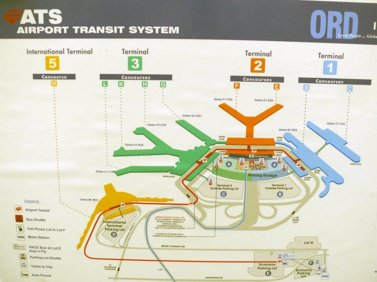 peta dari O Hare terminal