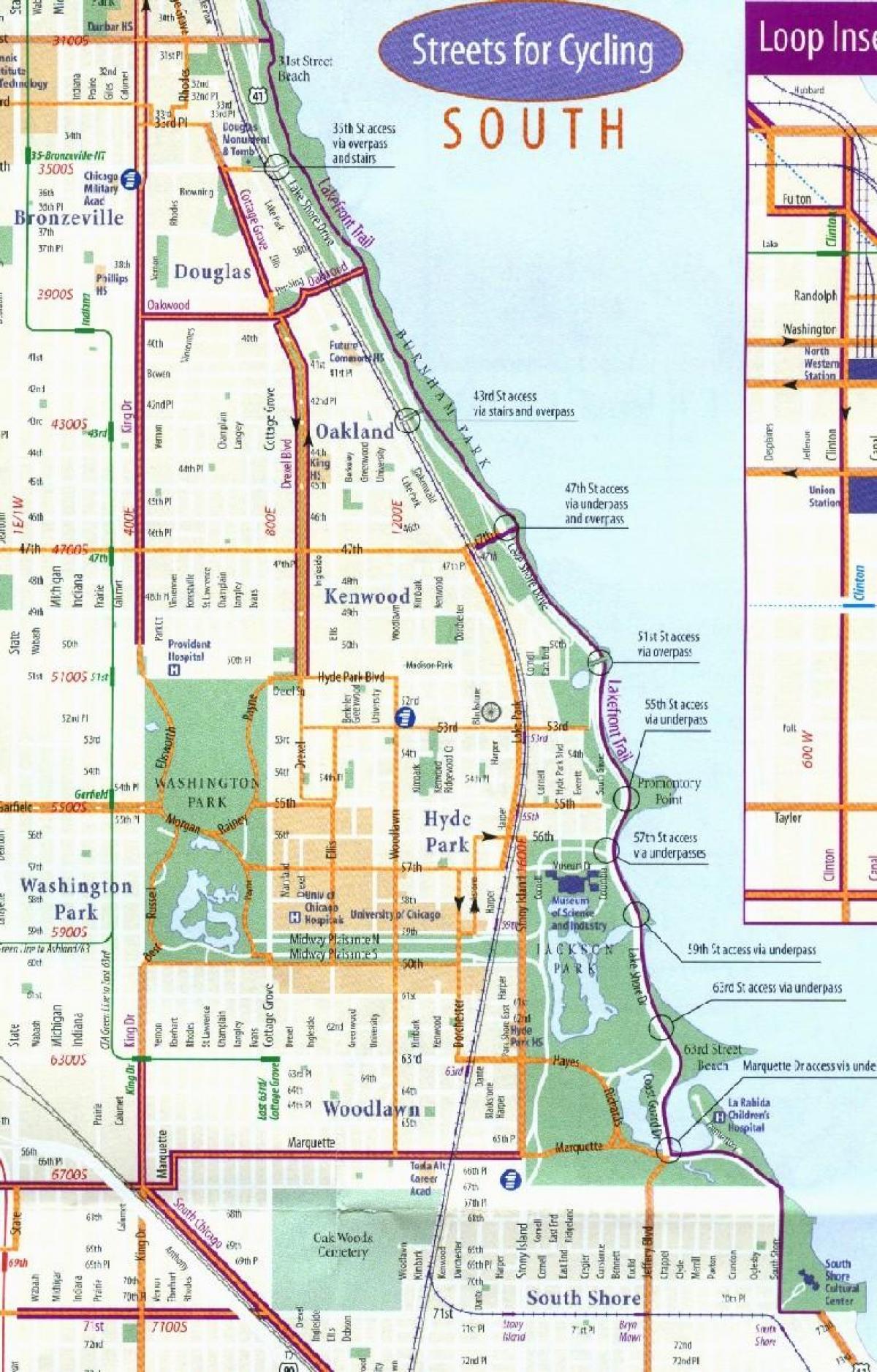 Chicago jalur sepeda peta