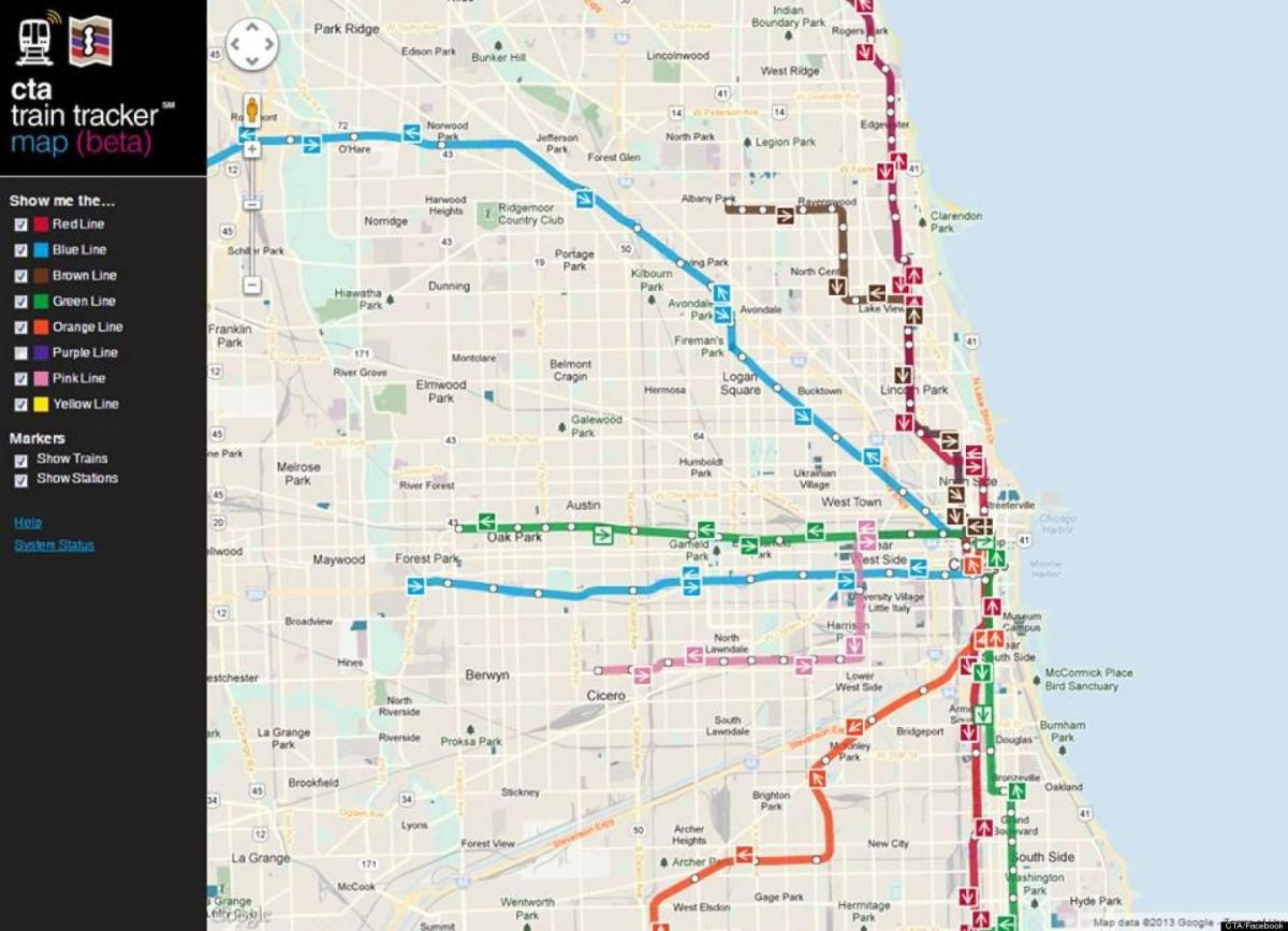 Angkutan umum Chicago peta