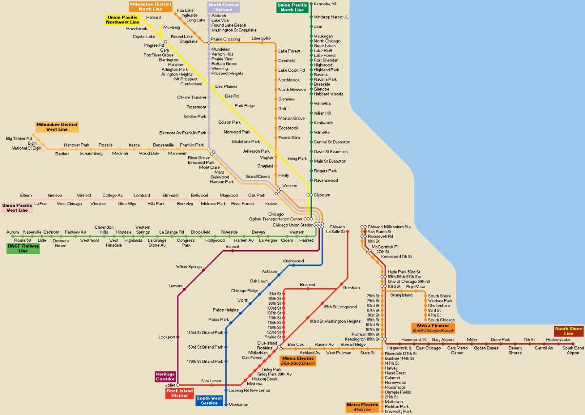 Chicago peta transportasi umum
