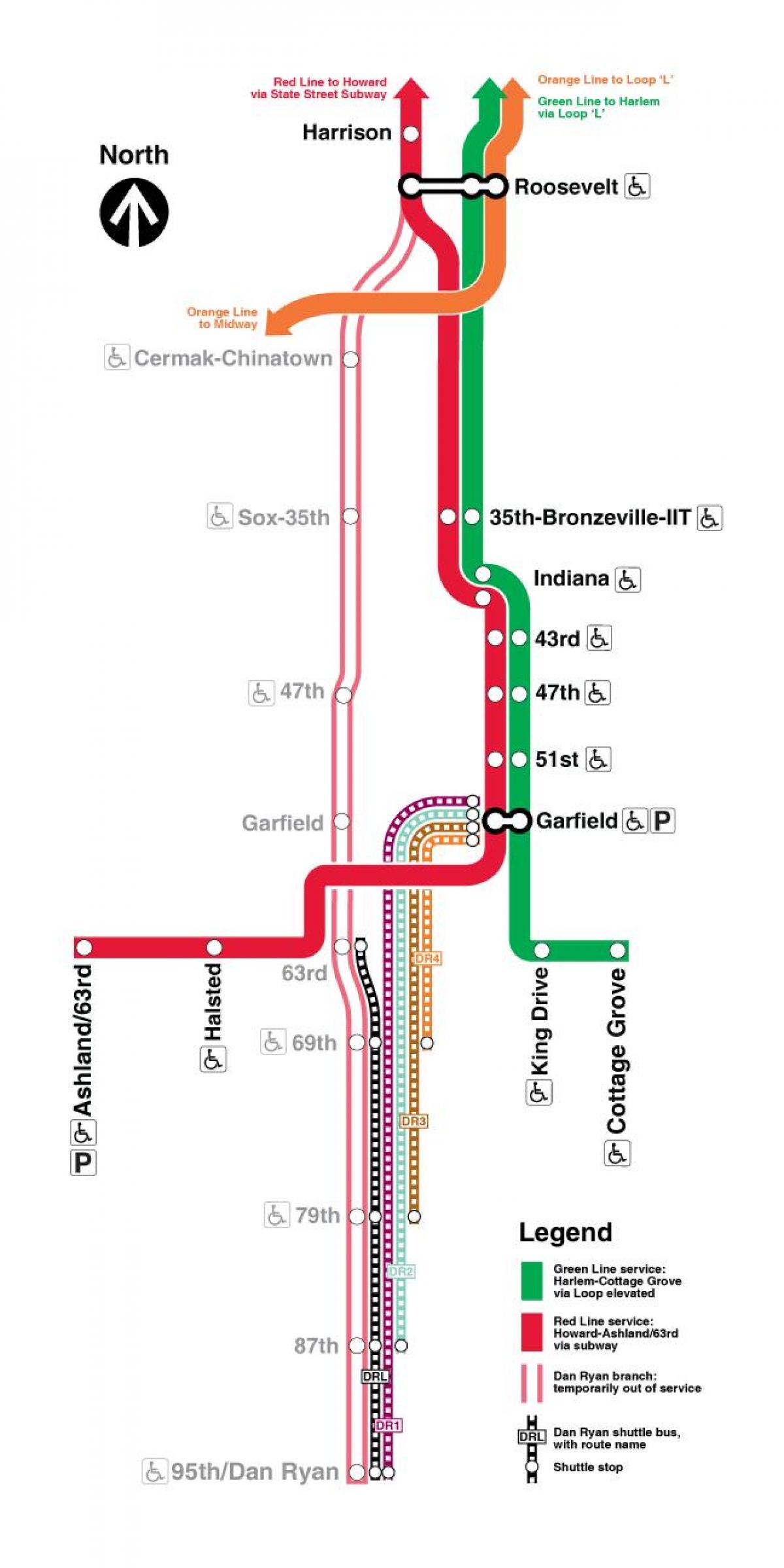 peta dari garis merah Chicago