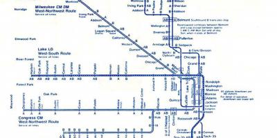 Peta dari garis biru Chicago