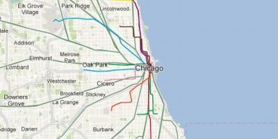 Chicago blue line kereta peta