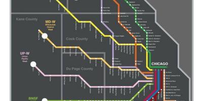 Metra peta kereta Chicago