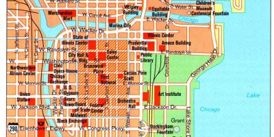 Peta dari Chicago obyek wisata