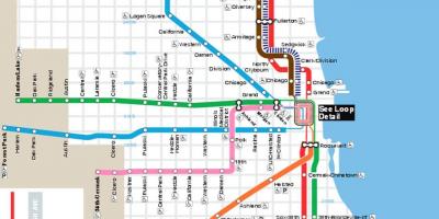 Peta dari Chicago blue line