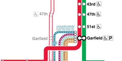 Chicago peta kereta bawah tanah jalur merah